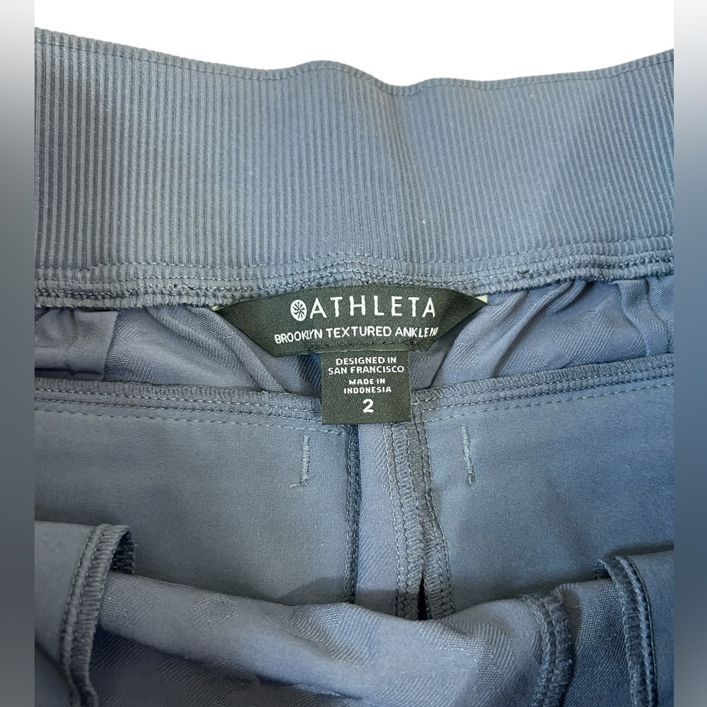 Athleta Brooklyn Textured Ankle Pants Blue size 2- also selling matching jacket - Picture 4 of 8